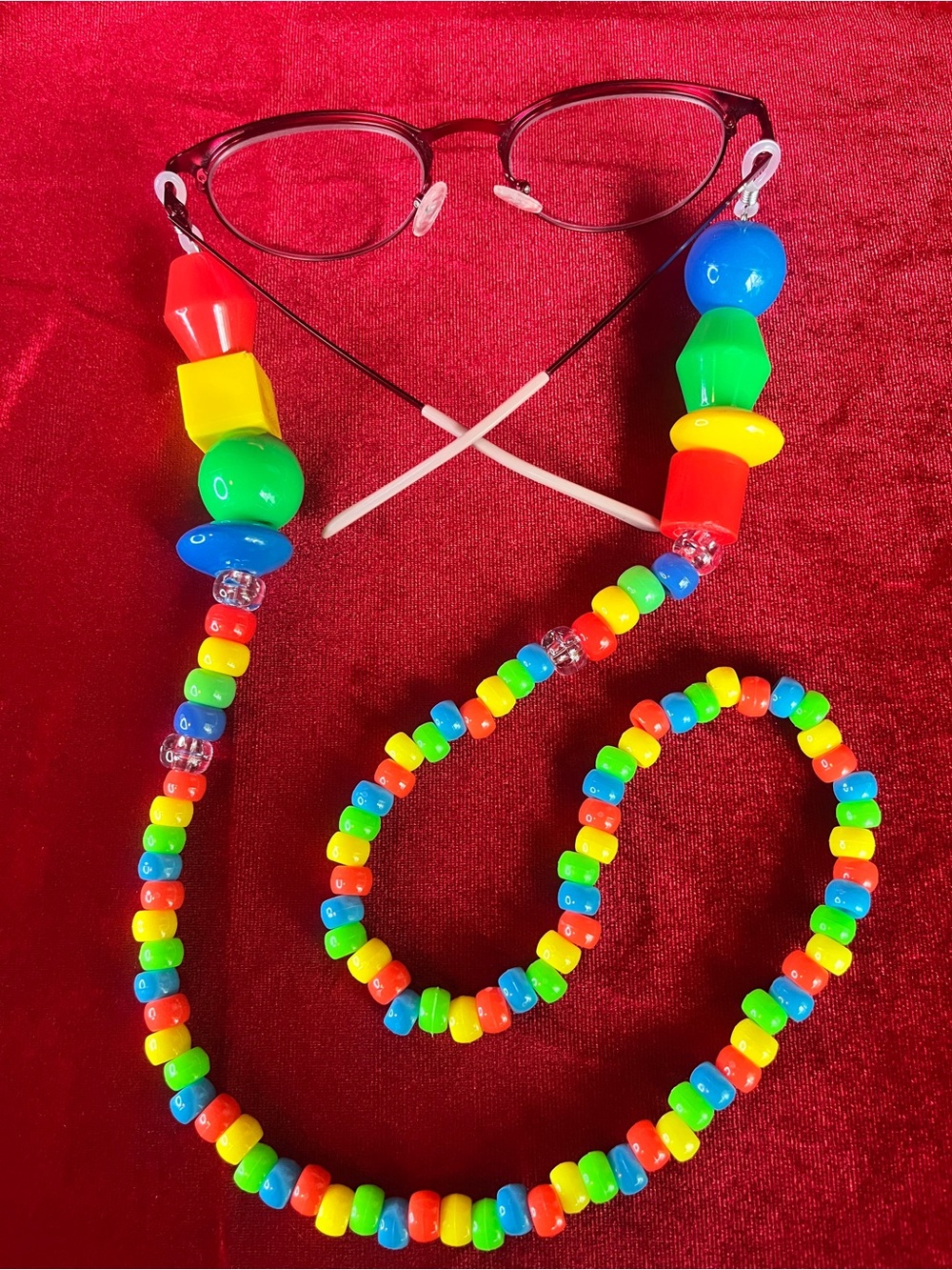 Clowny Glasses Chain with Shape Beads